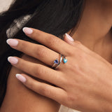 Twin Hearts Birthstone Ring