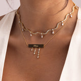 Name Plate Drop Necklace