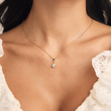 Duo Birthstone Drop Necklace