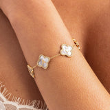 Custom Name Pavé Clover Bracelet