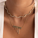 Pavé Name Plate Drop Necklace