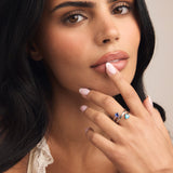 Twin Hearts Birthstone Ring