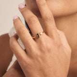 Birthstone Initial Ring