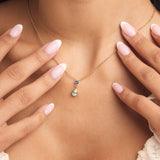 Duo Birthstone Drop Necklace