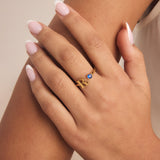 Birthstone Initial Ring
