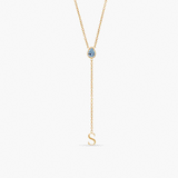 Ayana Initial Birthstone Necklace