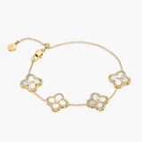 Custom Name Pavé Clover Bracelet