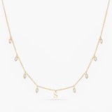 Initial Drop Necklace (Marquise Cut)