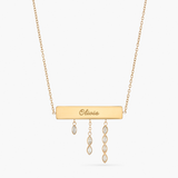 Name Plate Drop Necklace