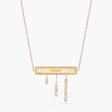 Pavé Name Plate Drop Necklace